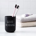 thumbnail image 1 of Tumbler Cup Good Morning Cup Toothbrush Holder Toothbrush Cup for Holding Normal Toothbrushes 330ml Lightweight Nice for Home and Travel (Black), 1 of 4