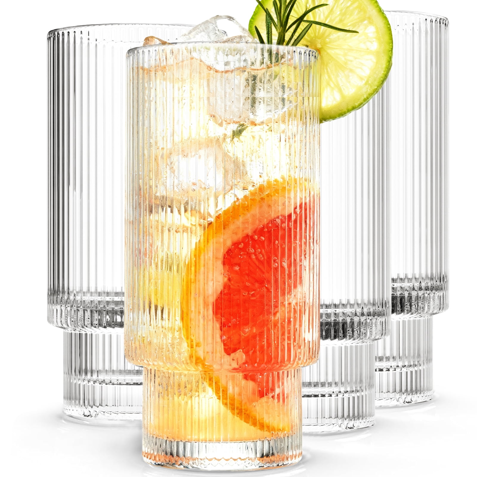Glass Cups: Drinking Glasses Set of 8, 11+7oz Cocktail Glasses, Vintage Glassware, Whiskey Glasses, Coffee Bar Accessories, Iced Coffee Cups for Cute Gifts - Walmart.com