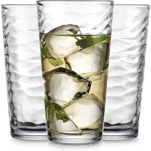 Drinking Glasses Set of Cups Home and Bar Everyday Basic Drinkware Elegant Kitchen Glasses