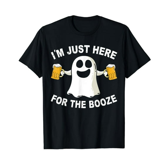 Drinking Halloween Costume Men I'm Just Here for The Booze T-Shirt