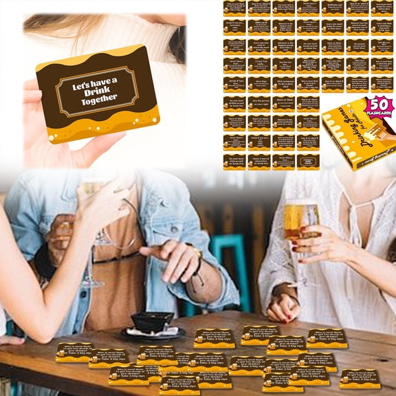 Drinking Party Game Cards Adult Social Interactive Group Activity For Game Night Bar Gatherings Gold 11x8cm