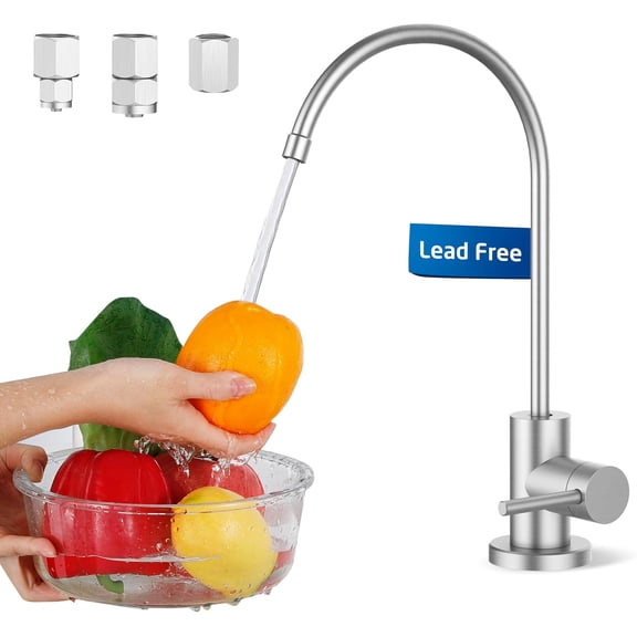 Drinking RO Water Faucet Lead-Free, Reverse Osmosis Faucet for Kitchen Sink, 18/8 Stainless Steel Water Filter Faucet, Fits Most RO Water Filtration System, Brushed Finish, Z506LF-BS