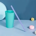 thumbnail image 1 of Drinking Straw Silicone Openable And Washable No Brush Needed Reusable Detachable Snap,Purple Kitchen Straw, 1 of 7