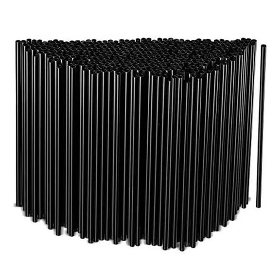 Drinking Straws 230*8mm Plastic Black 100 500 1000Pcs Jahhsay