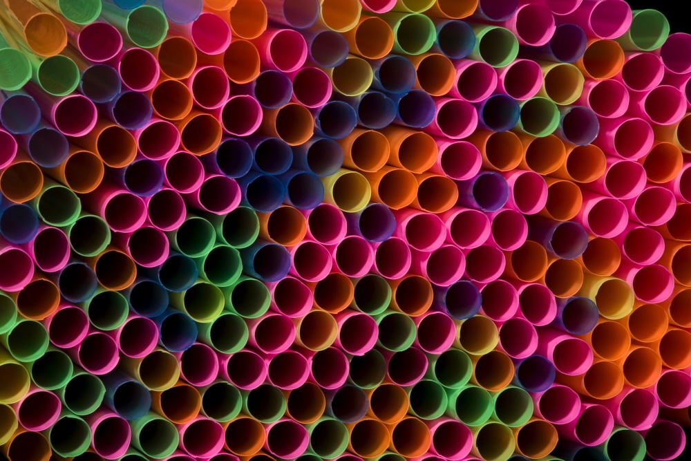 Drinking Straws Canvas Art - David Chapman Design Pics (36 x 24)