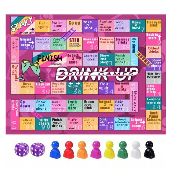 Drinking Up Board Game Party Bar Drinking Game - Fun Interactive Social Activity for Adults Friends Gatherings