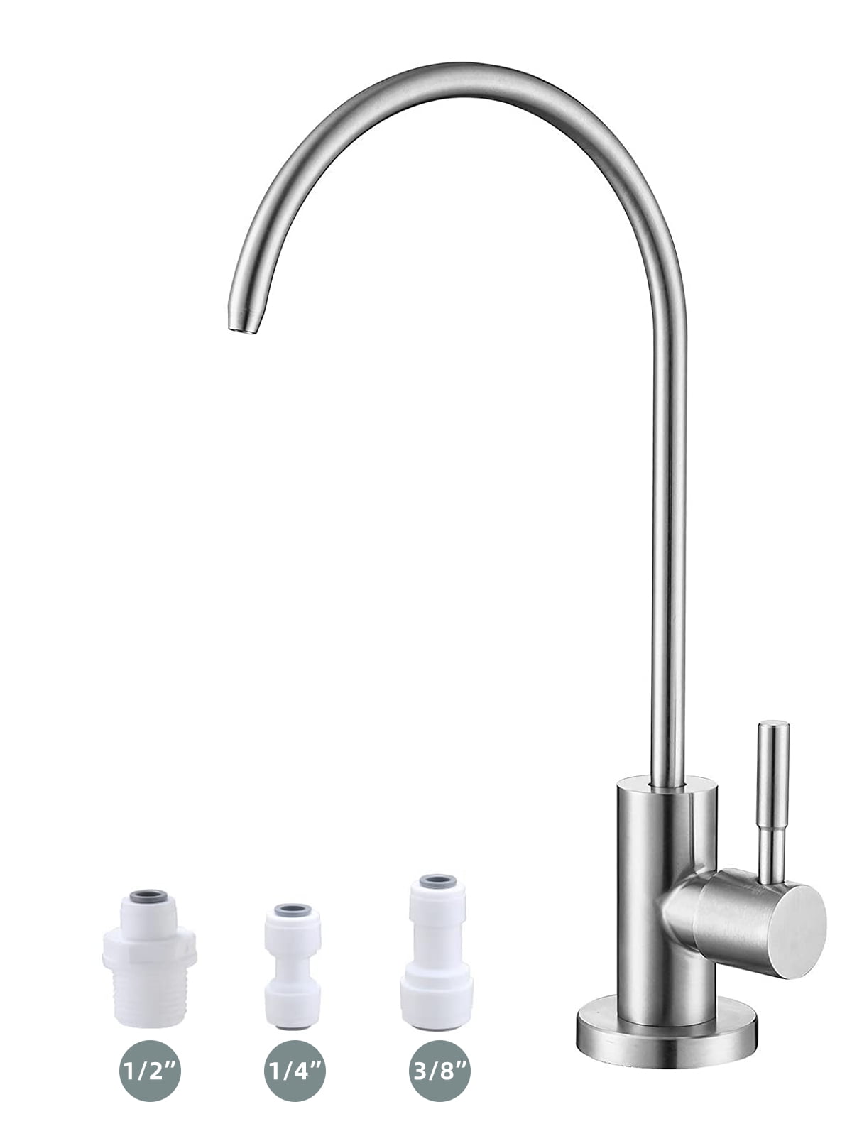 Drinking Water Faucet,Easy to Install Sink Water RO Faucet,Lead-Free Reverse Osmosis Faucet for Kitchen Bar Sink,Brushed Nickel SUS304 Stainless Steel