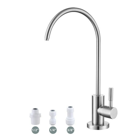 Drinking Water Faucet,Easy to Install Sink Water RO Faucet,Lead-Free Reverse Osmosis Faucet for Kitchen Bar Sink,Brushed Nickel SUS304 Stainless Steel