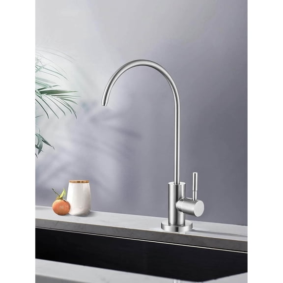 Drinking Water Faucet, Easy to Install Sink Water RO Faucet, Lead-Free Reverse Osmosis Faucet for Kitchen Bar Sink, Brushed Nickel Stainless Steel