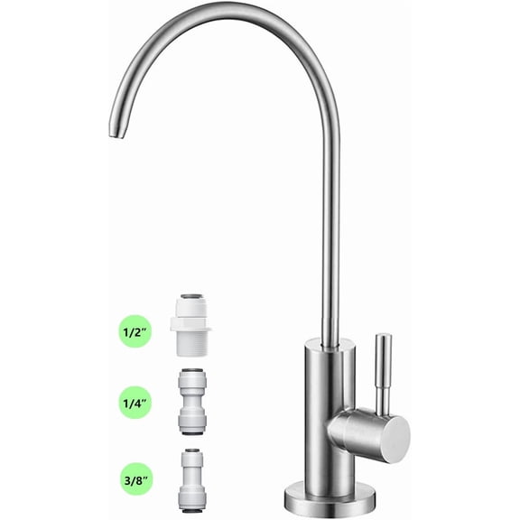 Drinking Water Faucet for Kitchen,100% Lead-Free Reverse Osmosis Faucets,Stainless Steel Kitchen Filtered Water Faucets,Brushed Nickel RO Faucet with Longer Thread Pipe