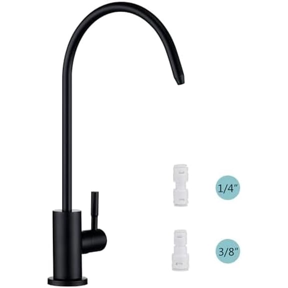 Drinking Water Faucet for Kitchen Sink, Black Filtered Water Faucets Lead-Free Reverse Osmosis Faucet Water Filtration System 304 Stainless Steel, Matte Black Finish