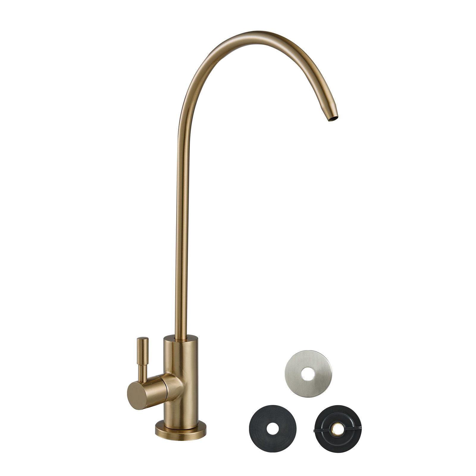 Drinking Water Filter Faucet, 304 Stainless Steel with Lead-Free Brass Valve, 360° Swivel Gooseneck, O-Ring Seal, Compatible with RO Systems for Kitchen RV
