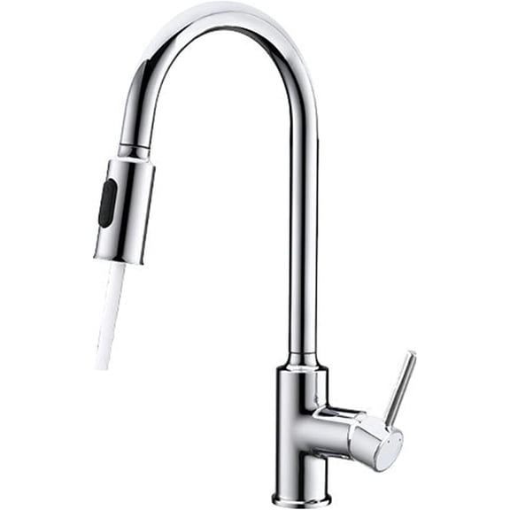 Drinking Water Kitchen Faucet with Pull Down Sprayer, Brass Spring Pull-Out Kitchen Sink Double Handle Hot and Cold Water Mixer Tap, Brushed Nickel Kitchen Sink Faucets