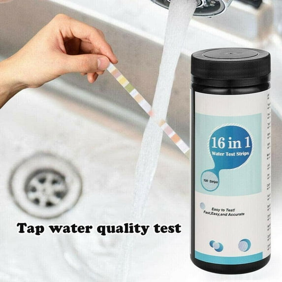 Drinking Water Test Kit 16 in 1 for Home Tap and Well Water - Easy to Use Testing Strips for pH Copper Nitrate Chlorine Hardness and More
