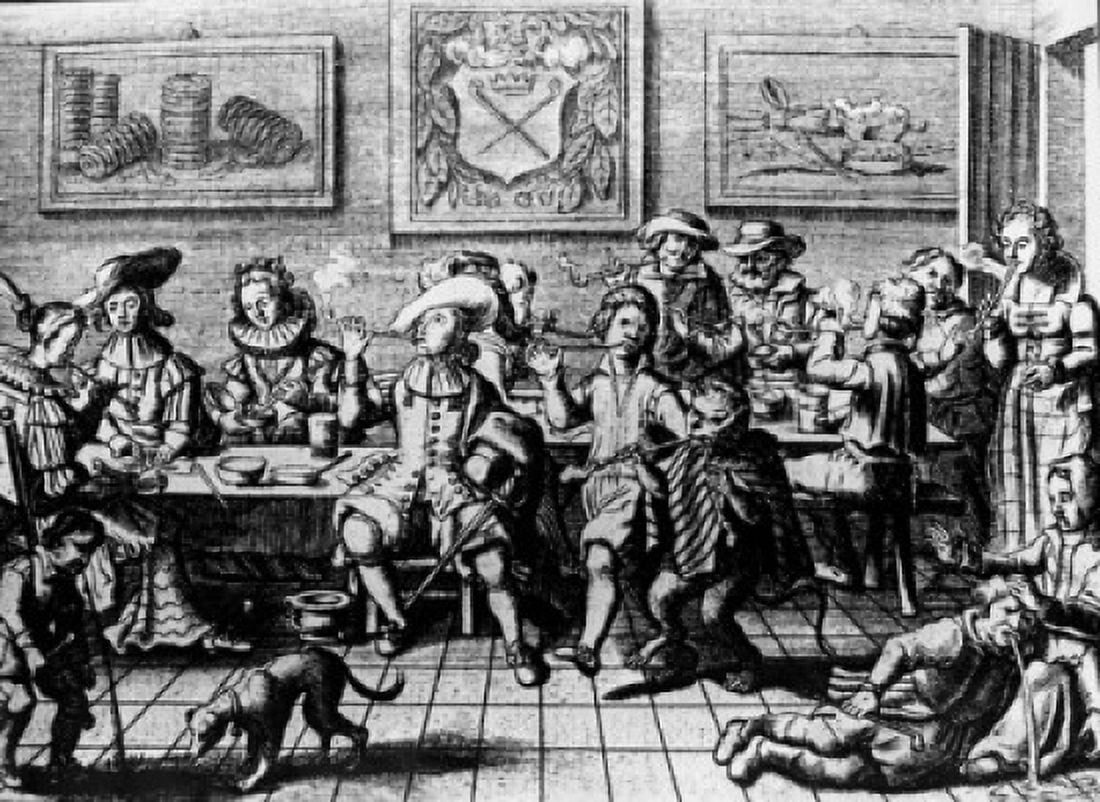 Drinking and Smoking Bout in Holland by unknown artist 17th Century Canvas Art - (24 x 36)