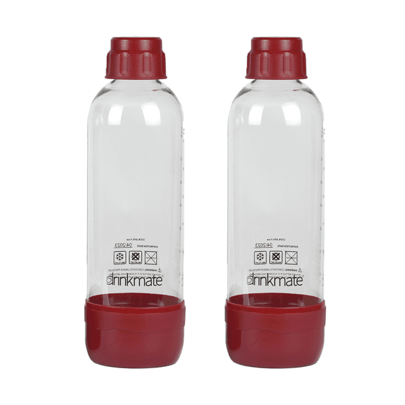 Drinkmate 1L Carbonation Bottles – Royal Red (Twin Pack)