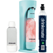 Drinkmate OmniFizz Sparkling Water and Soda Maker, Carbonates Any Drink, Special Bundle - Includes 60L CO2 Cylinder, Two Carbonation Bottles, and Fizz Infuser (Arctic Blue)