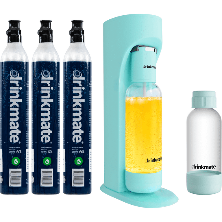 Drinkmate OmniFizz Sparkling Water and Soda Maker, Carbonates Any Drink, ULTIMATE BUNDLE - Includes three 60L CO2 Cylinders, Two Carbonation Bottles, Drinkmate OmniFizz Sparkling Water and Soda Maker, Carbonates Any Drink, ULTIMATE BUNDLE - Includes three 60L CO2 Cylinders, Two Carbonation Bottles,