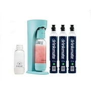 Drinkmate OmniFizz Sparkling Water and Soda Maker, Carbonates Any Drink, ULTIMATE BUNDLE - Includes three 60L CO2 Cylinders, Two Carbonation Bottles, and Fizz Infuser (Arctic Blue)