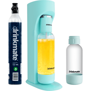 Drinkmate OmniFizz Sparkling Water and Soda Maker, Carbonates Any Drink, Special Bundle - Includes 60L CO2 Cylinder, Two Carbonation Bottles, and Fizz Infuser (Arctic Blue)