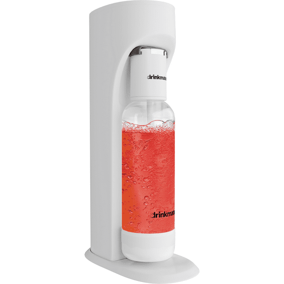 Drinkmate OmniFizz Sparkling Water and Soda Maker, Carbonates Any Drink, CO2 Cylinder Not Included (Classic White)