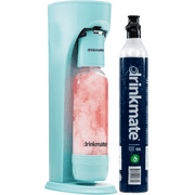 Drinkmate OmniFizz Sparkling Water and Soda Maker, Carbonates Any Drink, with 60L CO2 Cylinder (Arctic Blue)