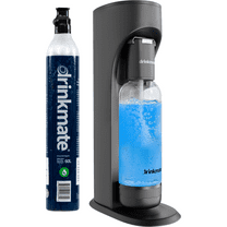 Drinkmate Sparkling Water and Soda Maker Kit, Carbonates ANY Drink, with 60L CO2 Cylinder – Matte Black