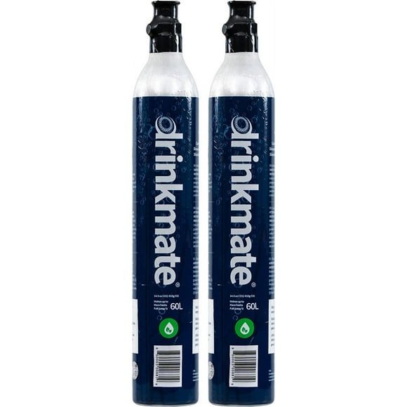 Drinkmate Threaded 60L CO2 Exchange Carbonation Cylinders, Compatible w/SodaStream (Screw-In), Aarke, Ninja Thirsti, 14.5 Oz, Cartridge Gas Canister Refill (Set of 2)