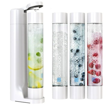 Drinkpod FizzPod 1-touch Home Sparking Soda Maker Machine w/ 3 Bottles White