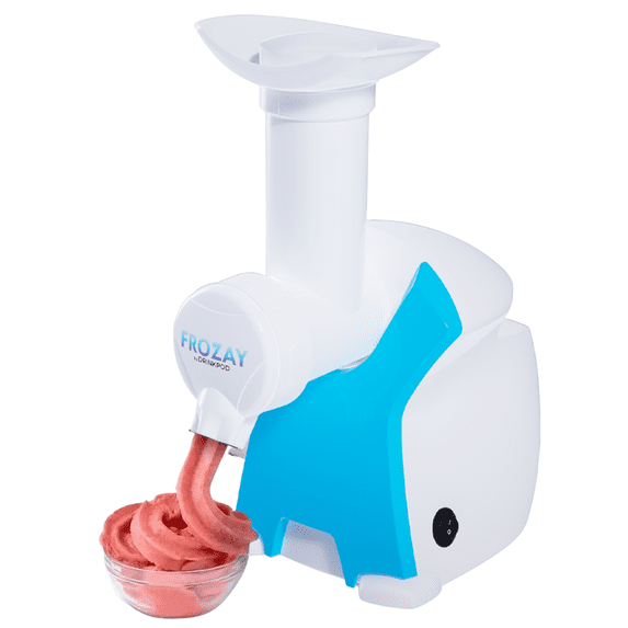 Drinkpod Frozay: Healthy Frozen Fruit Ice Cream & Dessert Maker - Dairy-Free, Vegan Ice Cream, Soft Serve Frozen Yogurt, Fruit Sorbet, and Sherbet Machine with Simple One Push Operation With Recipes
