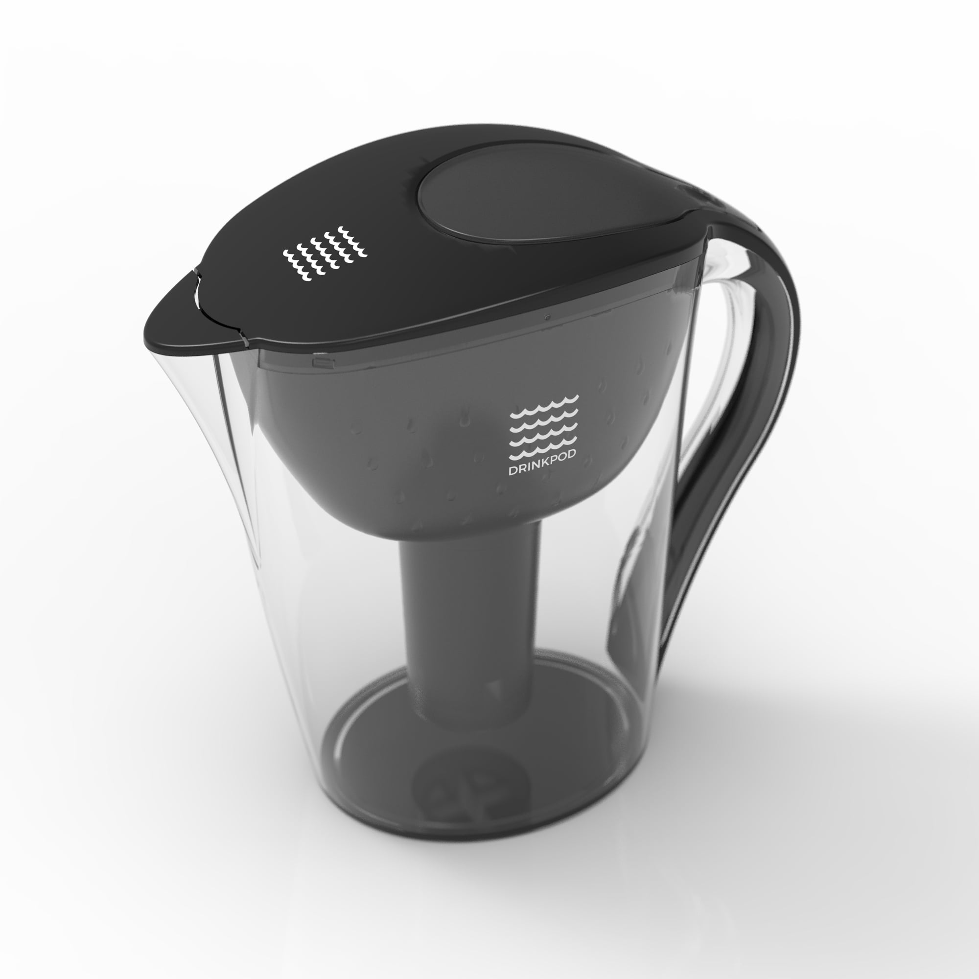 Drinkpod  Ultra Premium Alkaline Water Pitcher 3.5L Capacity Includes 3 Filters Black