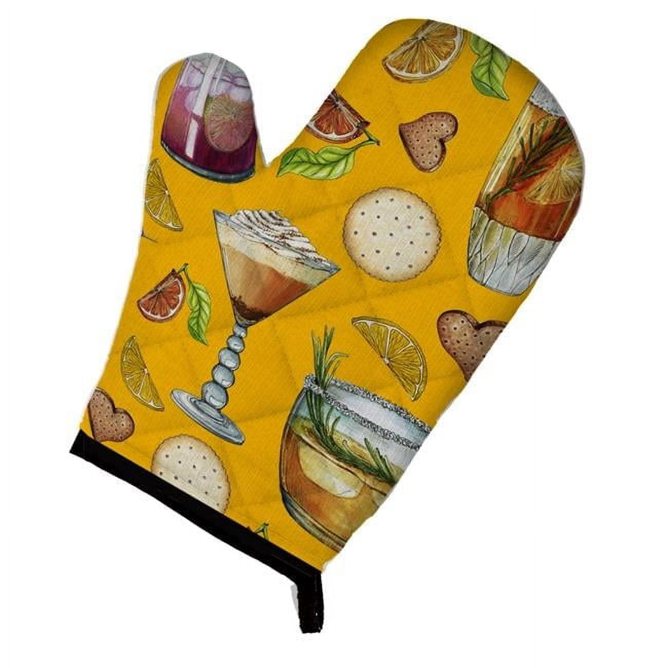 Drinks & Cocktails Gold Oven Mitt - Gold - 8.5in. H x 1in. W x 12in. L