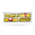 thumbnail image 1 of Drinks and Snacks Banner Sign 18 Inch x 48 Inch | 13 oz Vinyl with Metal Grommets | Heavy-Duty Single-Sided Outdoor Durable Printed High-Quality Weatherproof | Made in the USA, 1 of 6