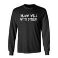 thumbnail image 1 of Drinks Well With Others Sarcastic Novelty Gift Idea Adult Humor Funny Men's Long Sleeve Shirts, 1 of 3
