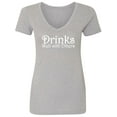 thumbnail image 1 of Drinks Well With Others Womens V-Neck T-Shirt, 1 of 3