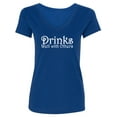 thumbnail image 1 of Drinks Well With Others Womens V-Neck T-Shirt, 1 of 2