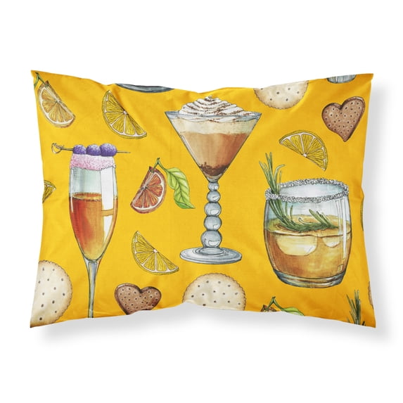 Drinks and Cocktails Gold Fabric Standard Pillowcase