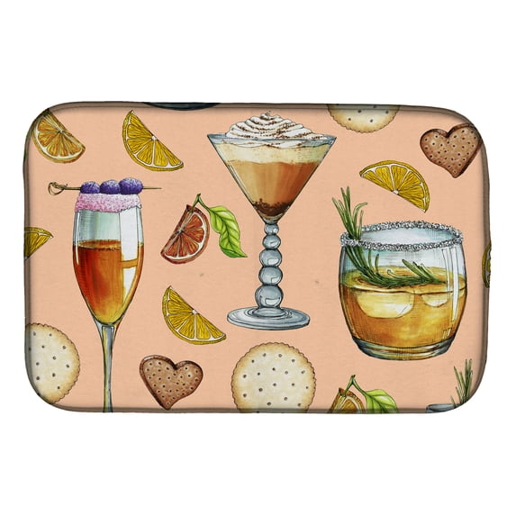 Drinks and Cocktails Peach Dish Drying Mat