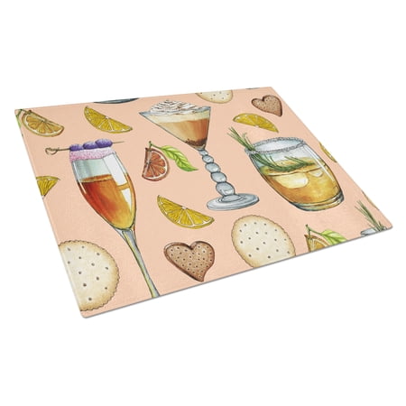 Drinks and Cocktails Peach Glass Cutting Board Large