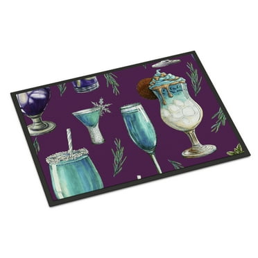 Drinks and Cocktails Purple Doormat 18x27