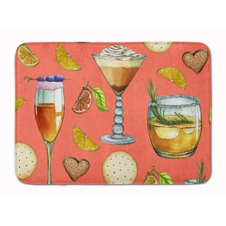 Drinks and Cocktails Salmon Machine Washable Memory Foam Mat