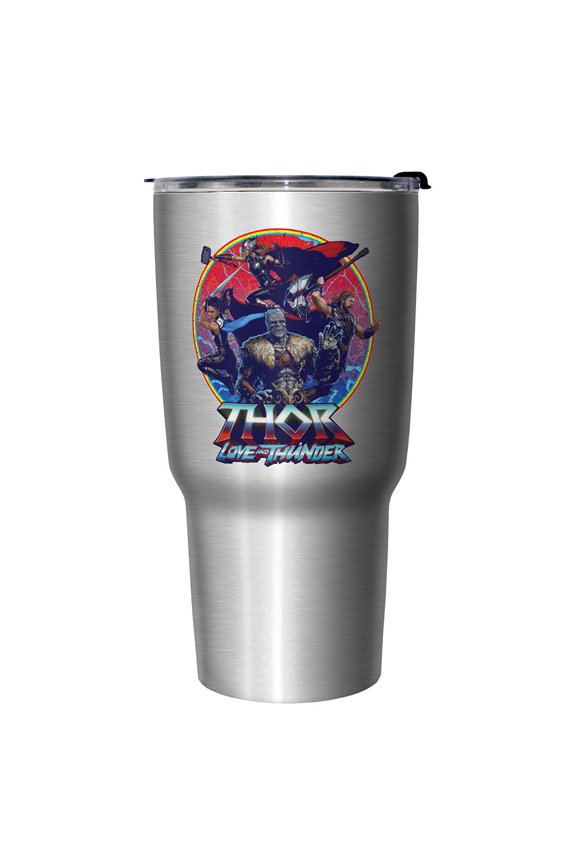 Drinkware Marvel Thor Love and Thunder Group Emblem 27oz Stainless Steel Bottle