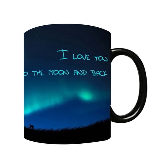 Drinkware Sensitive Heat Changing Printed Ceramic Coffee Mug 1 Pack Insulated Tumbler, Discolor Design Kitchen Gadget, Beverage Container for Countertop Daily Hot Tea Serving