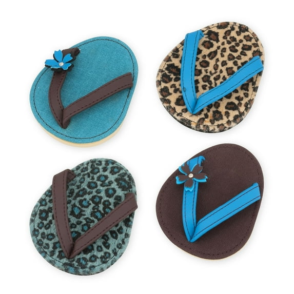 Drinkwear 4-Piece Jaquar Flip Flop Coasters for Wine, Beer and Cocktail, Ideal for Wine Lover, Bar, Holiday, Housewarming, Party, Wedding and Birthday