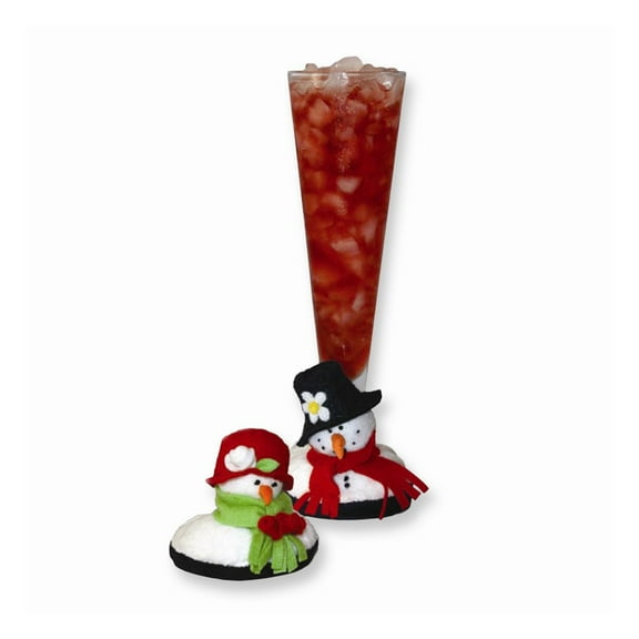 Drinkwear 4-Piece Snowies Plush Coasters for Wine, Beer and Cocktail