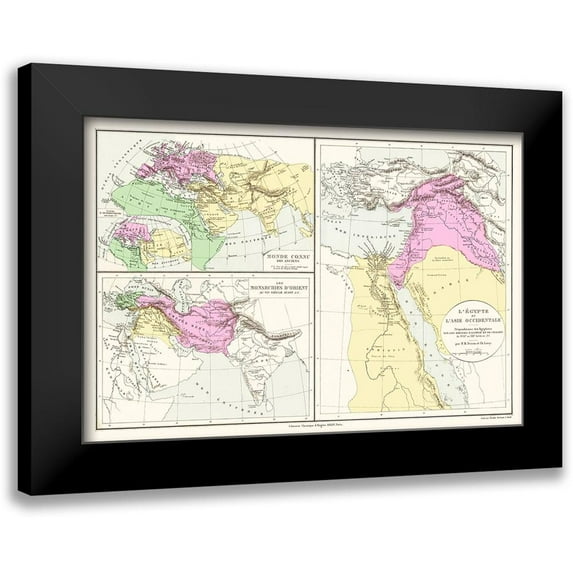 Drioux 18x13 Black Modern Framed Museum Art Print Titled - Asian Empires - Drioux 1882