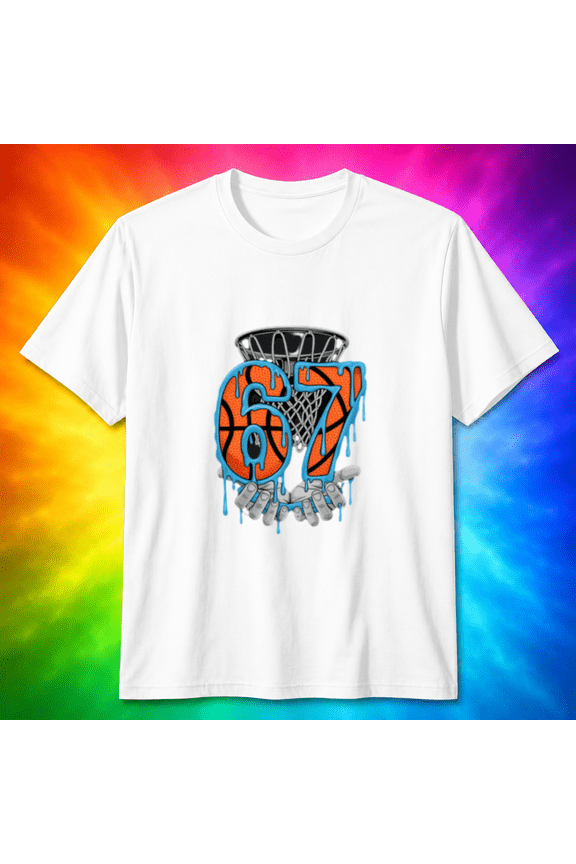 Drip 67 Basketball Number Art T-Shirt, for men & women, S-5XL
