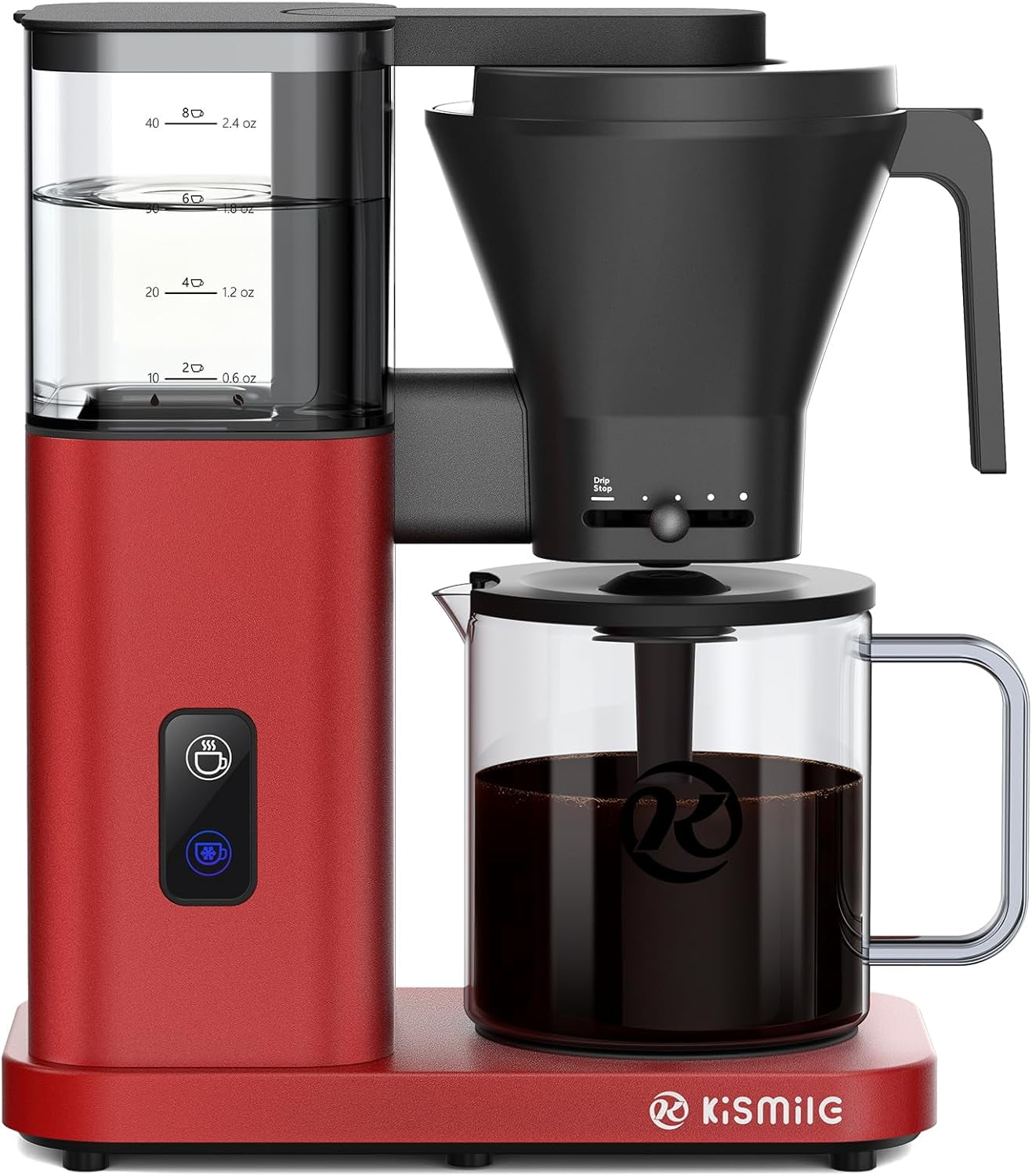 Drip Coffee Brewer with Adjustable Flow, Fast Heating, Keep Warm 40 Mins and Easy Clean Design
