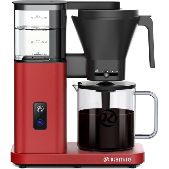 Drip Coffee Brewer with Adjustable Flow, Fast Heating, Keep Warm 40 Mins and Easy Clean Design
