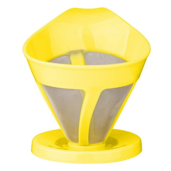 Drip Coffee Filter Stainless Steel Strainer Fine-Grained Tea Funnel Drip-Type Without Paper Yellow